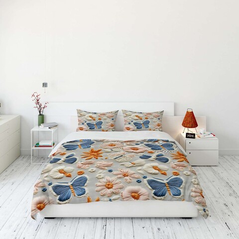 Set husă de pilotă dublă (FR), L'essentiel Maison, FLW_DVT25-12, Multicolor