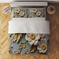 Set husă de pilotă dublă (FR), L'essentiel Maison, FLW_DVT25-14, Multicolor