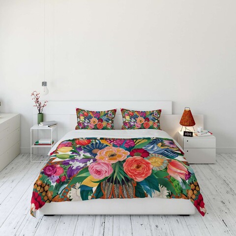Set husă de pilotă dublă (FR), L'essentiel Maison, FLW_DVT25-15, Multicolor