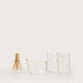 Set 4 piese pentru matcha Izanami, Homla, 550 ml/600 ml, sticla/bambus, natur/transparent
