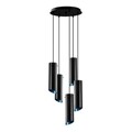 Lustra Sivani MR - 971, Opviq, 45 x 114 cm, 5 x E27, 100W, negru/albastru