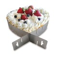 Forma reglabila tort, inima,  inox, 15/28x5cm - Zokura