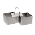 Set 2 forme decorare patrate si presa, inox, 7x7x5cm - Zokura