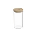 Recipient sticla, Ø7cm, 350ml, Cu capac din bambus - Zokura