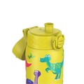 Sticla apa pentru copii, inox, 400ml, Yellow, Dinosaurs - Ion8
