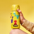 Sticla apa pentru copii, inox, 400ml, Yellow, Dinosaurs - Ion8