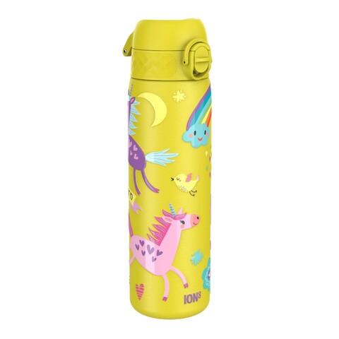 Sticla apa pentru copii Slim, inox, 600ml, Yellow, Unicorns - Ion8