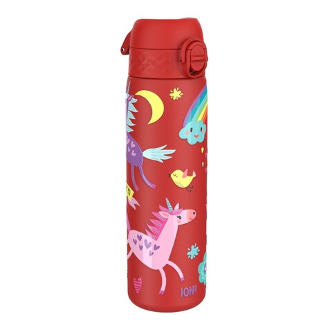 Sticla apa pentru copii Slim, inox, 600ml, Red, Unicorns - Ion8