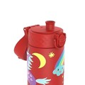 Sticla apa pentru copii Slim, inox, 600ml, Red, Unicorns - Ion8