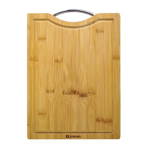 Tocator cu maner, din bambus, 34 x 25 cm, Grosime 1,5 cm - Zokura