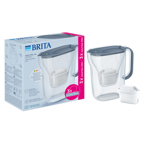 Starter pack BRITA Style Essential 2,4 L + 3 filtre Maxtra Pro (Stone Blue)
