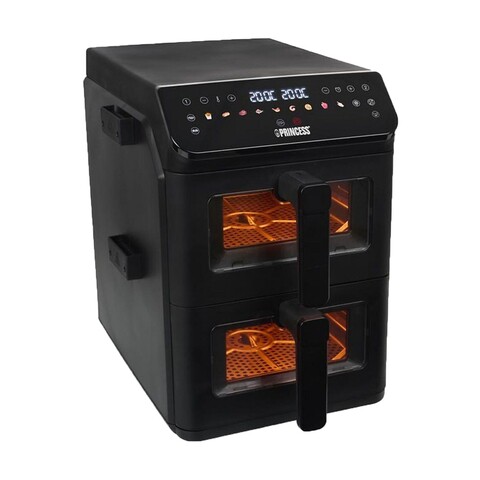 Friteuza dubla cu aer cald, 5,6+5,6 L, 3000W, Negru - Princess