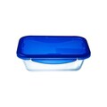 Caserola dreptunghiulara, cu capac etans, sticla termorezistenta, 20x15cm/0,8L, 