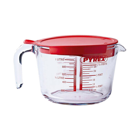 Cana gradata, cu capac, sticla termorezistenta, 1000ml - Pyrex