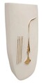 Decoratiune de perete, Mauro Ferretti, Mumbasa, 26x6.5x39.5 cm, ceramica, alb/auriu