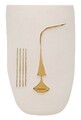 Decoratiune de perete, Mauro Ferretti, Mumbasa, 26x6.5x39.5 cm, ceramica, alb/auriu