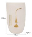 Decoratiune de perete, Mauro Ferretti, Mumbasa, 26x6.5x39.5 cm, ceramica, alb/auriu