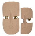 Set 2 decoratiuni de perete, Mauro Ferretti, Dakar, 20x6x40 cm, ceramica, maro/auriu