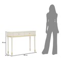Consola, Mauro Ferretti, Camille, 101x37x78 cm, lemn de pin, alb/auriu