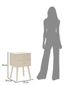 Noptiera, Mauro Ferretti, Shy, 34x37.5x59 cm, lemn de pin, alb/auriu