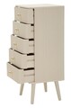 Comoda cu 5 sertare, Mauro Ferretti, Shy, 37.5x34x89 cm, lemn de pin, alb/auriu