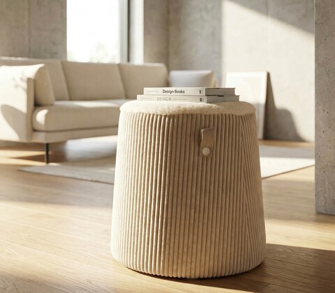 Taburet, Mauro Ferretti, Dublino, 41x45 cm, MDF/poliester, alb