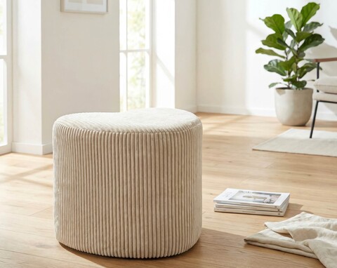 Taburet, Mauro Ferretti, Dublino, 49x45x42 cm, MDF/poliester, alb