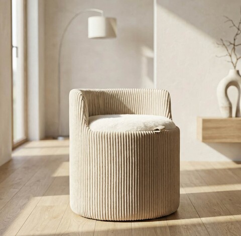 Taburet, Mauro Ferretti, Dublino, 47x53 cm, MDF/poliester, alb