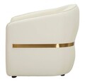Fotoliu, Mauro Ferretti, Minsk, 86x82x80 cm, lemn de pin/piele ecologica, alb/auriu