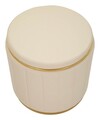 Taburet cu spatiu de depozitare, Mauro Ferretti, London, 46.5x44 cm, lemn de pin/piele ecologica, crem/auriu