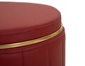 Taburet cu spatiu de depozitare, Mauro Ferretti, London, 46.5x44 cm, lemn de pin/piele ecologica, rosu/auriu
