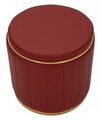 Taburet cu spatiu de depozitare, Mauro Ferretti, London, 46.5x44 cm, lemn de pin/piele ecologica, rosu/auriu