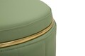 Taburet cu spatiu de depozitare, Mauro Ferretti, London, 46.5x44 cm, lemn de pin/piele ecologica, verde/auriu