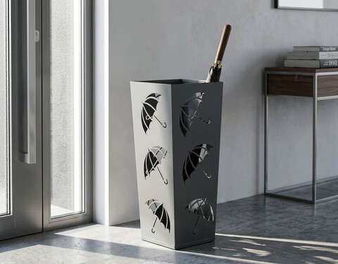 Suport pentru umbrele, Mauro Ferretti, Holder -A, 19x19x48 cm, metal, gri