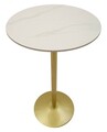 Masa de bar, Mauro Ferretti, Simply, 60x103 cm, metal/imitatie de marmura, auriu/alb