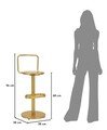 Scaun de bar, Mauro Ferretti, Tixy, 38x94 cm, metal, auriu