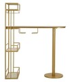 Masa de bar, Mauro Ferretti, Luxy, 120x45x150 cm, metal/imitatie de marmura, auriu/alb