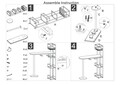 Masa de bar, Mauro Ferretti, Luxy, 120x45x150 cm, metal/imitatie de marmura, auriu/alb