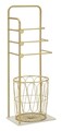 Suport pentru prosoape, Mauro Ferretti, Trop, 40x30x112 cm, metal/imitatie de marmura, auriu/alb