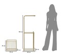 Suport pentru prosoape, Mauro Ferretti, Root, 40x30x122 cm, metal/imitatie de marmura, auriu/alb