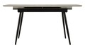 Masa extensibila dining, Mauro Ferretti, Matt, 120-150x80x75 cm, metal/ceramica, negru/alb