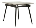 Masa extensibila dining, Mauro Ferretti, Matt, 120-150x80x75 cm, metal/ceramica, negru/alb