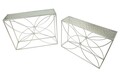 Set 2 console, Mauro Ferretti, Paradise, 100x30x78 cm, metal/sticla, argintiu