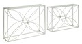 Set 2 console, Mauro Ferretti, Paradise, 100x30x78 cm, metal/sticla, argintiu