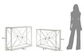 Set 2 console, Mauro Ferretti, Paradise, 100x30x78 cm, metal/sticla, argintiu