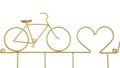 Cuier de perete, Mauro Ferretti, Bicycle, 59x3.2x26.5 cm, metal, auriu