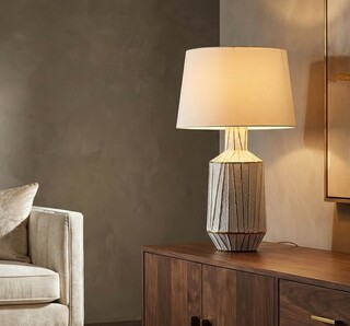 Alb;Auriu, Lampa de masa 45x73 cm