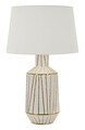 Lampa de masa, Mauro Ferretti, Tangeri, 1 x E27, 40W, 45x73 cm, ceramica, alb/auriu