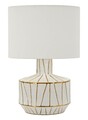 Lampa de masa, Mauro Ferretti, Tangeri, 1 x E27, 40W, 40x60 cm, ceramica, alb/auriu