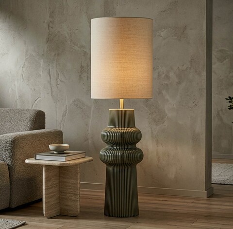 Lampa de masa, Mauro Ferretti, Harmony, 1 x E27, 40W, 35x112 cm, ceramica, verde